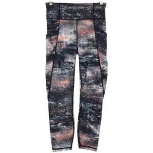 lululemon Time To Sweat Crops *23" Size 4 in Azurite Poppy Coral Multi